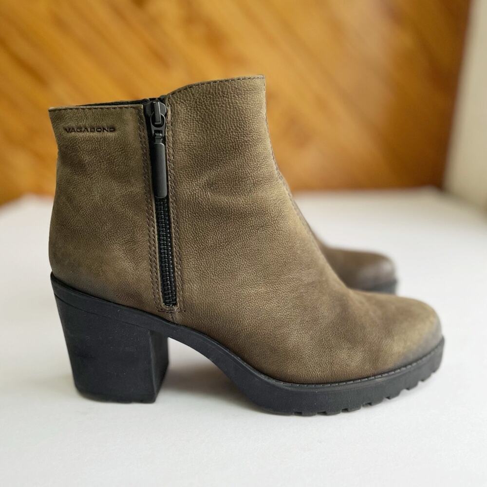 Vagabond Shoemakers Chunky Heel Leather Suede Ankle Boot Grace